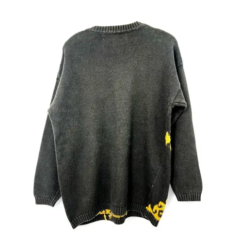 Chaus VINTAGE 90's Black & Metallic Gold New Orleans Saints Flur De Lis Sweater Size M