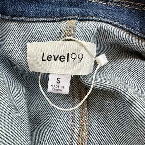 LEVEL 99 Coco Denim Stretch Blazer Jean Jacket Size Small Blue