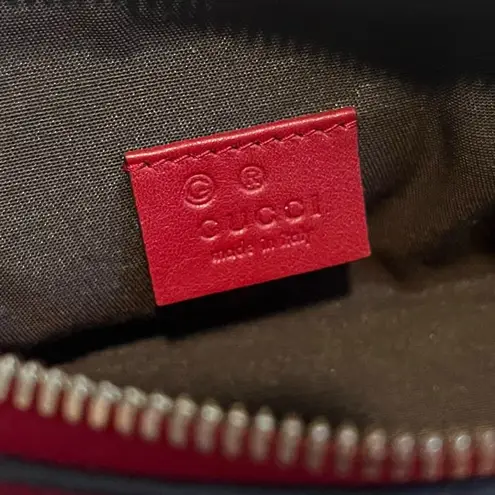 Gucci  Micro Guccissima Leather Tote‎ Bag & Small Cosmetic Case Set Red Designer