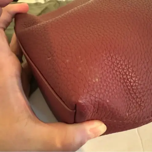 ALLSAINTS Evaline Tassle Crossbody bag In Winter Orchid Red include dust bag