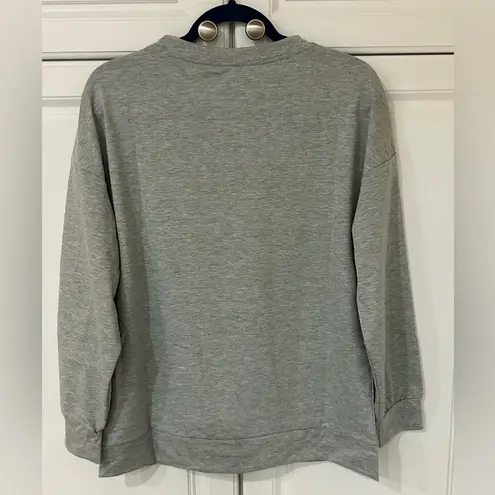 "TOUCHDOWN" Long Sleeve Light Weight Sweatshirt Women's Size Medium Gray - Image 2