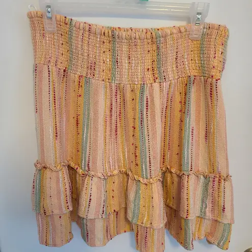 THML Mixed Color Pink Ruffle Skirt Size Large