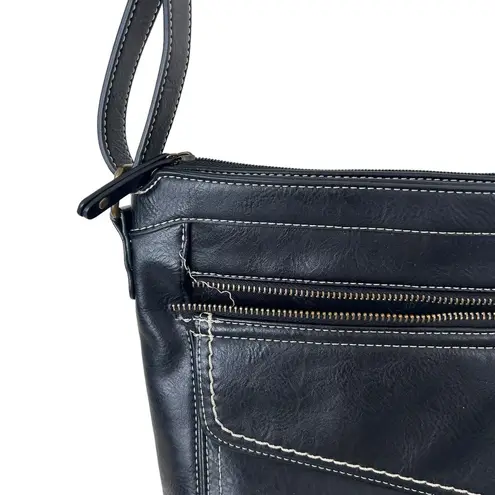 BOC Black Leather Crossbody Bag