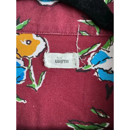 Warm NY Rosie Burgundy Floral Boiler Suit size S Red