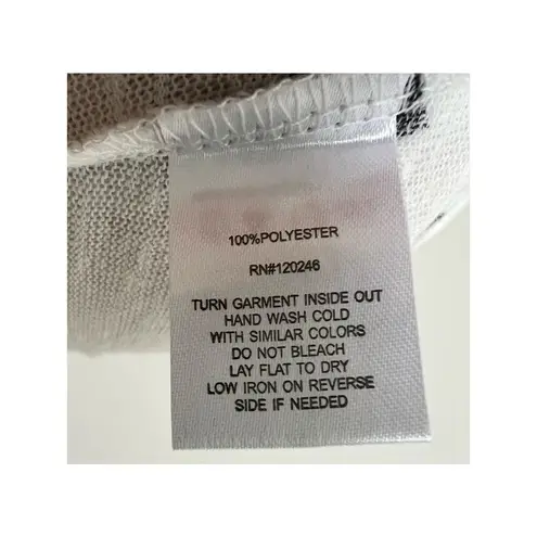 W.F. Sheer Scoop Neck Short Sleeve Star Blouse Medium White