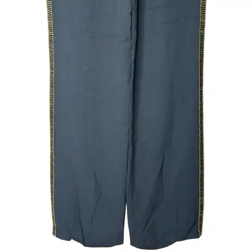 SemSem Black Dress Pants with Gold Beaded Side Seam Detail Size 2