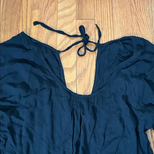 Raisin's Juniors' Solid Shoreline Cover-Up Romper Black Size Large NWT