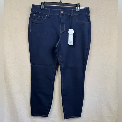 Workshop Republic Clothing WORKSHOP Republic Jeans Sz 14 Dark Blue Skinny Ankle Stretch Contrast Stitching