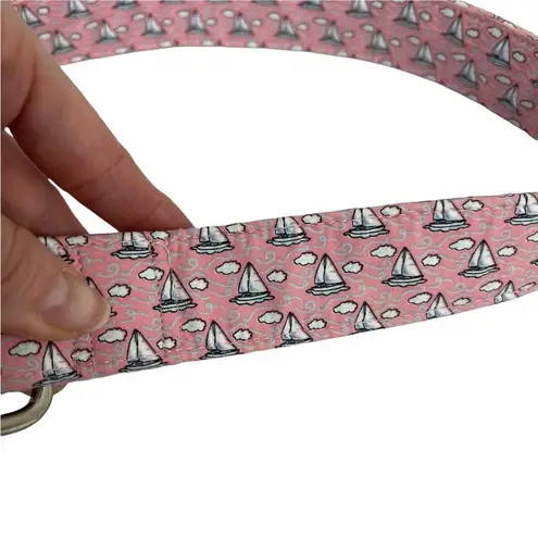 Vineyard Vines  Pink boat Logo D-Ring Belt 100% Cotton Size Small