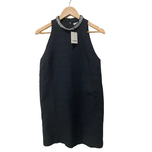 Sandro Dorinna Embellished Neck Sleeveless Tweed Sheath Dress Size 2