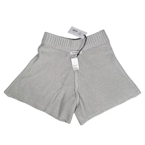 We Wore What XS Light Grey Pull On Sweater Shorts Crochet Stitch