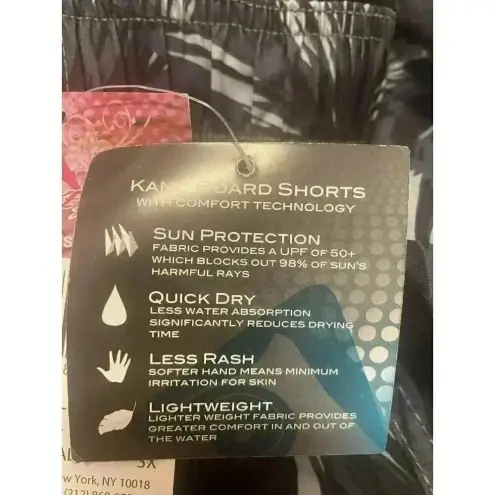 Kanu Surf Misses Haley Board Shorts Size 3X Charcoal Blue NWT $38 Gray