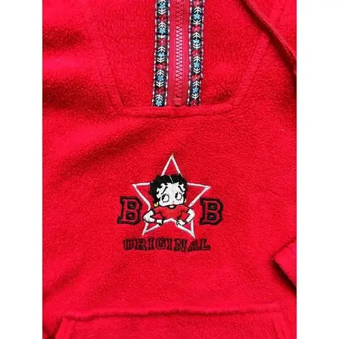 Betty Boop Red Half Zip Vintage hoodie