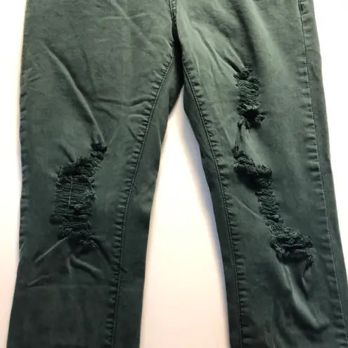 Angel Kiss Distressed Colored Jeans Green Small