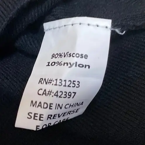 Pink Martini Women's Black Rib Knit Long Sleeve Square Neck Sweater Top Size XS