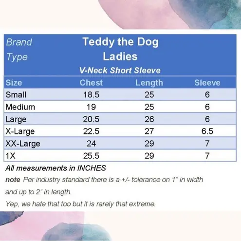 Teddy The Dog It's Schnauzer Never RED Ladies LARGE V-neck Short Sleeve T-shirt