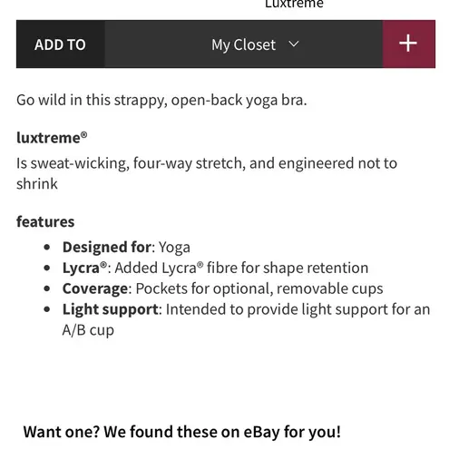 Lululemon  Free To Be Bra (Wild)
Ruby Wine