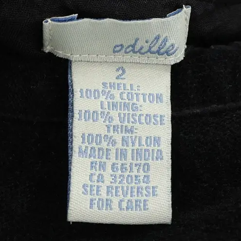 Anthropologie Odille Embroidered Velvet Skirt Y2K Whimsigoth Fairy Retro Size 2 Black