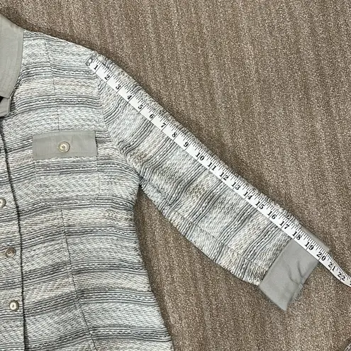 Armani Collezioni Gray Striped Knit Button Front Blazer/Jacket Women Size 12