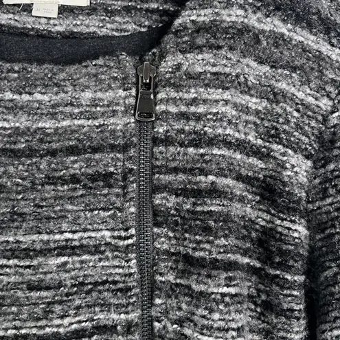 Ann Taylor Loft Gray Woolen Look Side Zip Zip Sleeve Sweater Jacket Size MD Size M