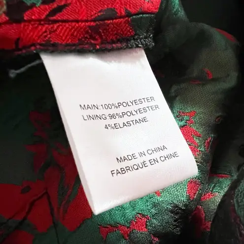 Finders Keepers Finders Red Black Jacquard Floral Flower Print Pattern Slim Ankle Crop Pants S