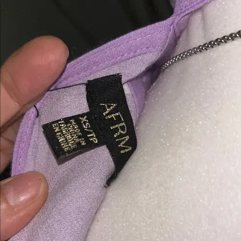 AFRM Purple Puff Sleeve Blouse with Cut