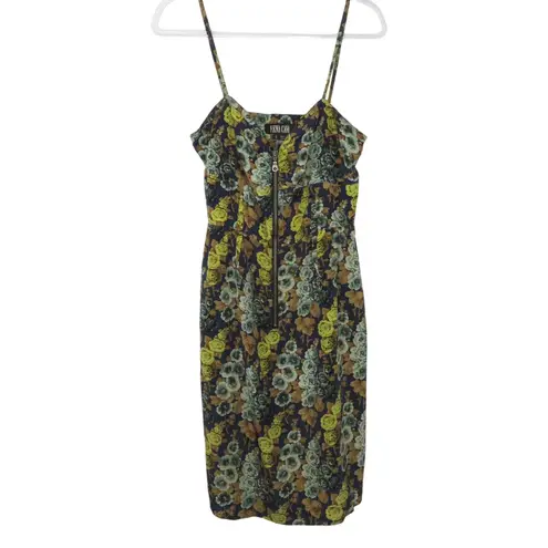 Vena Cava Y2k Vintage Sweetheart Neutral Floral Midi Dress Silk Small Blue Size 6