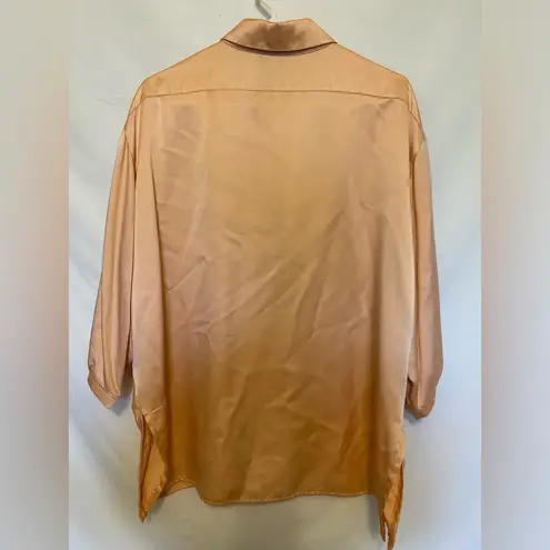 Vintage Mirrors of Krizia 100% Silk Blouse EU48 Peach Champagne Minimalist Italy Orange Size undefined