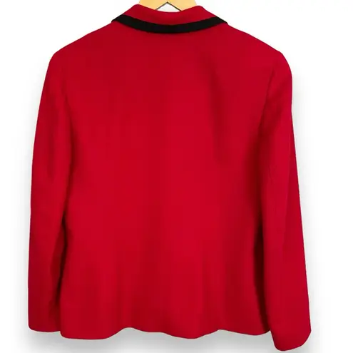 Pendleton Vintage Blazer Red Wool Suit Jacket Women Size 12 Office Professional