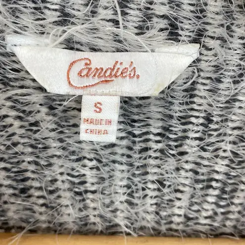 Candie's  Pink & Gray Fuzzy Cozy Drape Front Open Cardigan Sweater S