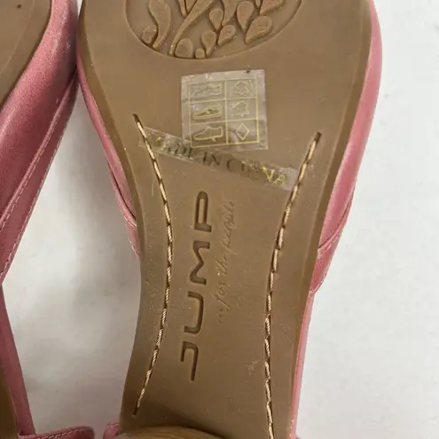 Jump  Brand Size 7.5 Bayke Pump Pink Leather Round Heel Studded Rockabilly Shoe