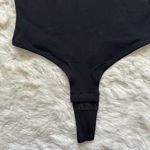 Madewell Bodysuit Crewneck Thong Short Sleeve Cotton-Blend True Black S NWT New