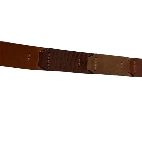 Fossil  genuine multicolored leather tabs brown belt size medium solid brass