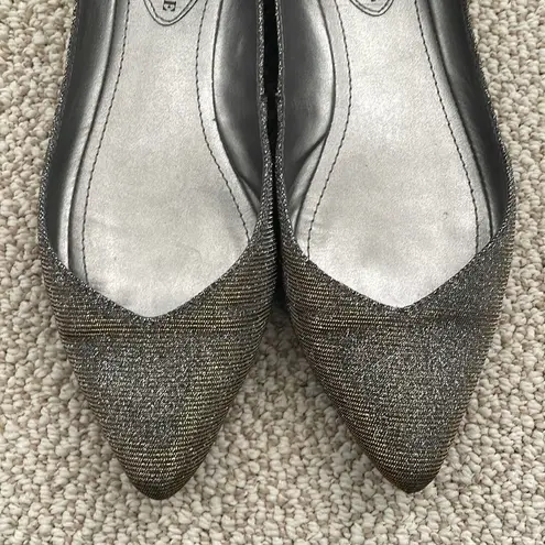 Audrey Brooke  CICI Metallic Textile Ballet Flats Pointy Toes Women’s size 8