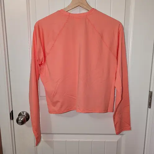 Kona Sol NWT  Women's Solid Crop Long Sleeve SPF 50+ Large Peach/Pink