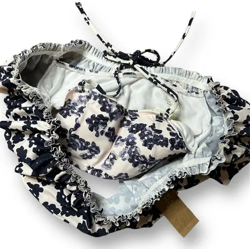 NWT RACHEL ROY Bikini Top in Bloom Blue and White Sz. Medium