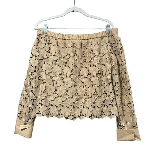 Robert Rodriguez off the shoulder lace overlay blouse size 4