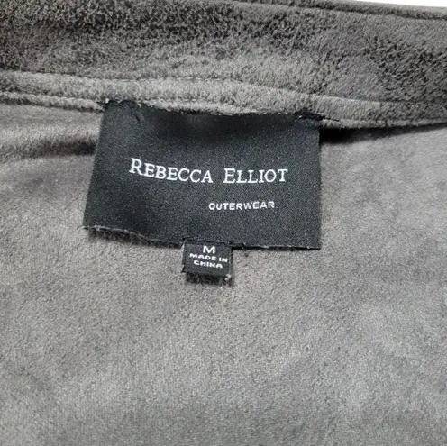 Rebecca Elliot Jacket Size Medium MD Cardigan Sweater High Low Jacket Fuax Suede Jacket Women's Jacket Gray