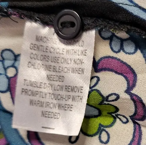 Allison Taylor crinkle semi sheer fabric floral top sz M