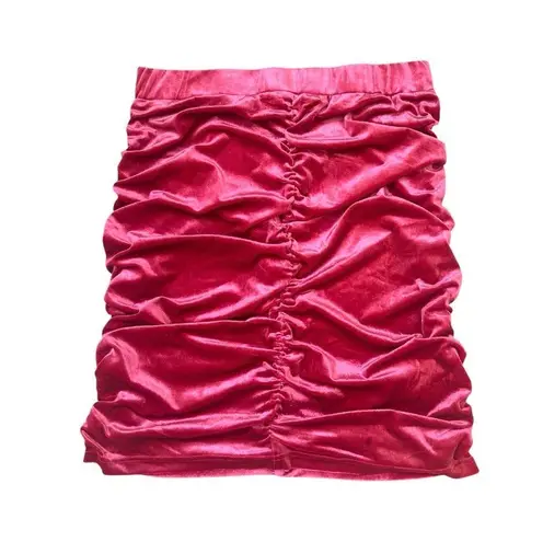 Rebdolls Fuchsia Velvet Ruched Mini Bodycon Skirt Sz 1X