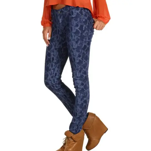 Rich & Skinny Marilyn Dark Wash Python Print Jeans sz 26