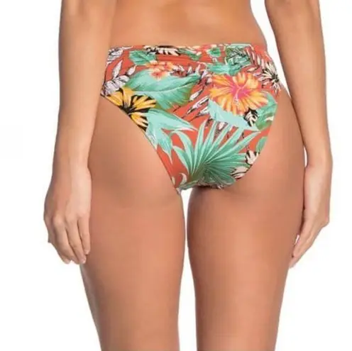 The Bikini Lab New! Tropical Oasis Ruched Hipster Cheeky Bikini Bottoms