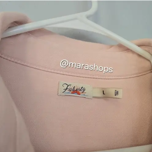 Faherty Stretch Terry Overshirt Peach Whip