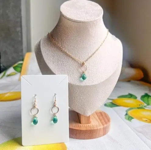 Czech Glass Island Blue Mini Hoop Modern Elegant Dainty Bohemian Casual Earrings