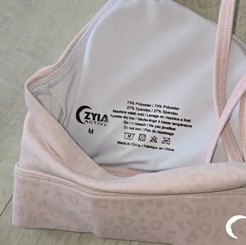 Zyia Sports Bra Reflective Cheetah Print Pink Activewear Preppy Soft Girl Leopar Size M