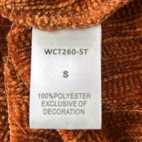 THML Velour Bell Sleeve Burnt Orange Sweater Sz Small NWT