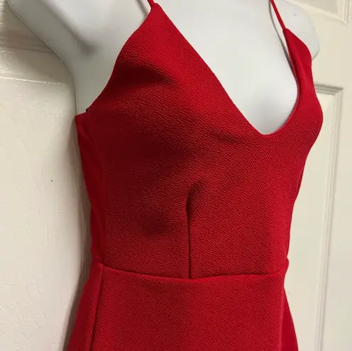 Missguided Red Skort Wrap Romper -