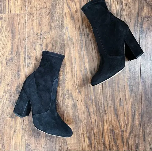 Valentino Garavani Valentino • Stretch-Suede Sock Boots ankle booties block heeled zip leather