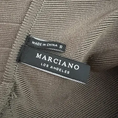 Marciano Stretch Knit Bandage Bodycon Party Cocktail Mini Dress Brown Black XS