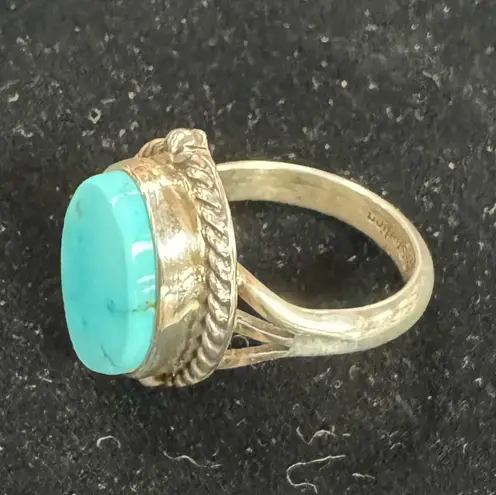 Handmade  Sterling Silver Turquoise Ring 6 - Image 4